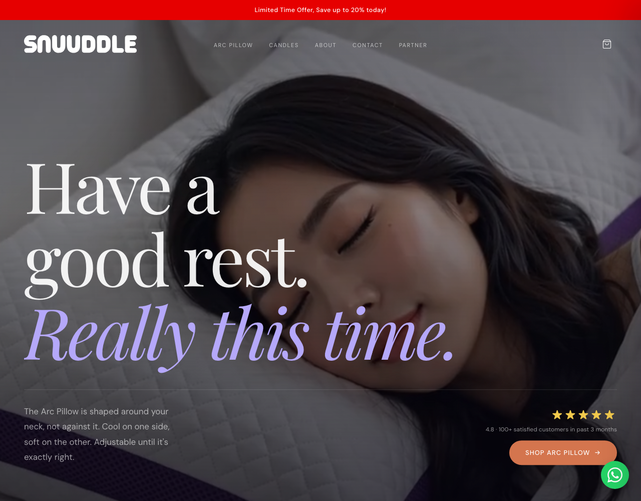 Snuuddle Landing Page Layout